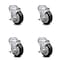Service Caster 4 Inch Black Polyurethane Wheel Swivel Bolt Hole Caster Set with Brake SCC SCC-BH20S414-PPUB-BLK-TLB-4 - alternate 1